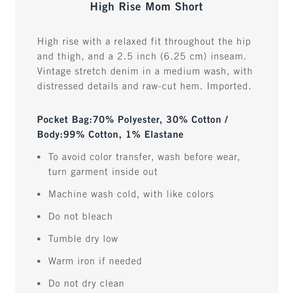 Abercrombie ‘The Mom Short’ High Rise Jean Shorts - Picture 10 of 10
